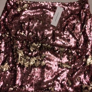 NWT Topshop Pink Sequin Drape NYE Party Mini Skirt